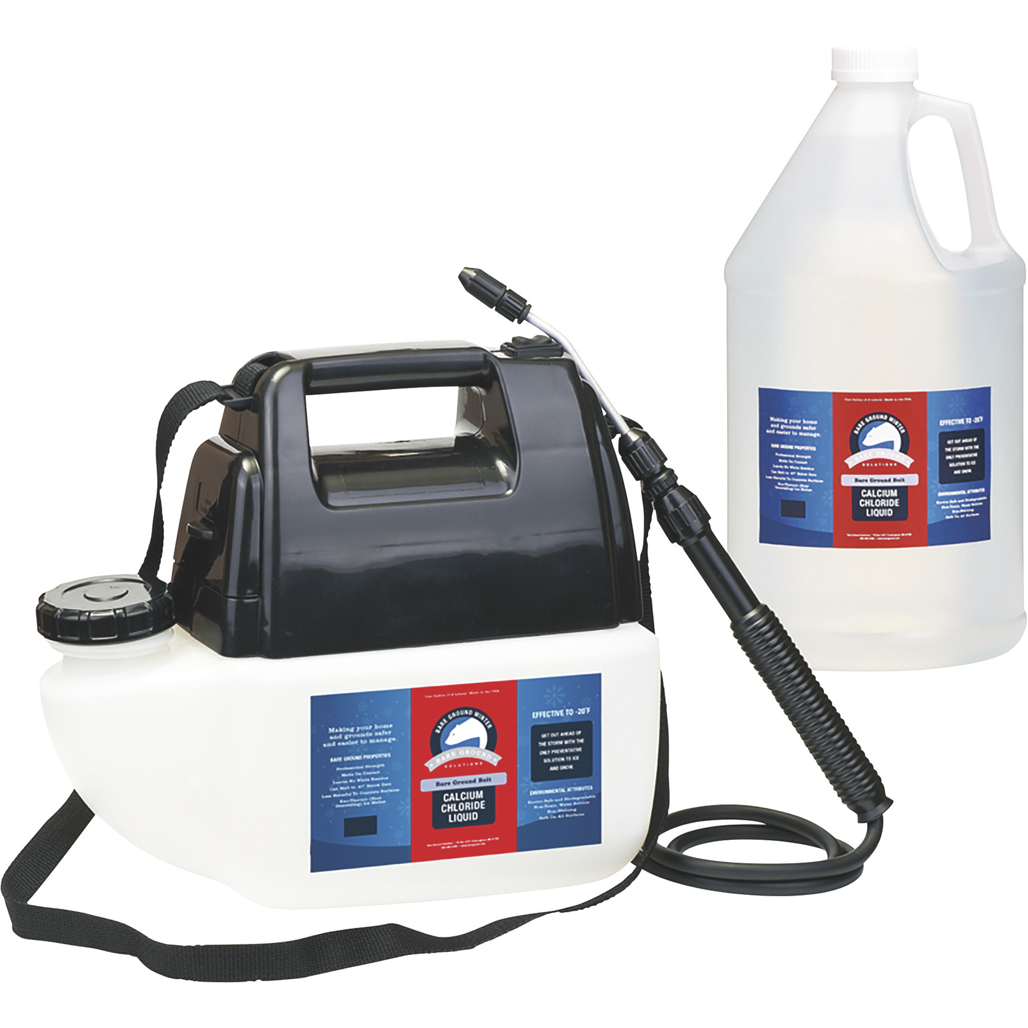 Bare Ground Calcium Chloride Ice Melt System with Battery-Powered Sprayer, 1 Gallon, Model# BGBPS-1C